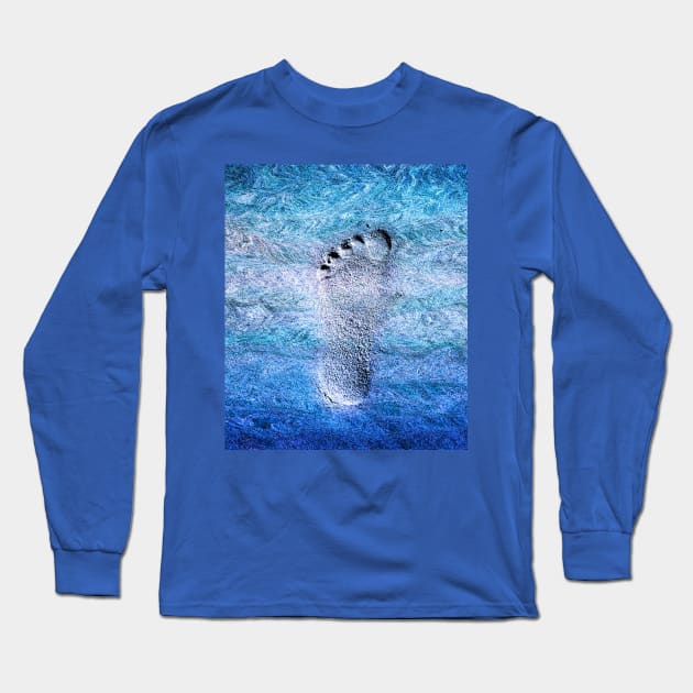 blue foot print Long Sleeve T-Shirt by poupoune